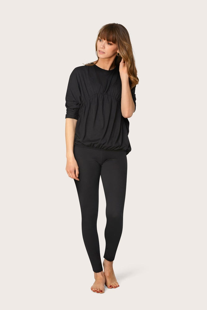 Black Cotton Modal Pyjamas for women. Made in Europe from high quality and super comfortable fabric.  Night and day wear.
