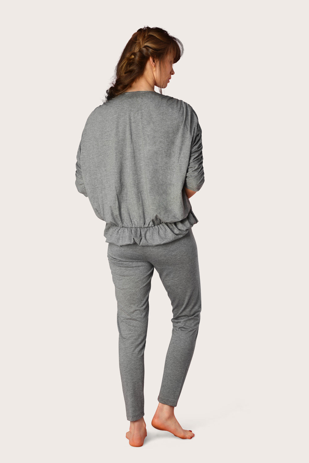 Melange Grey Cotton Modal maternity pyjama.  Super Comfortable Nightwear and Loungewear 